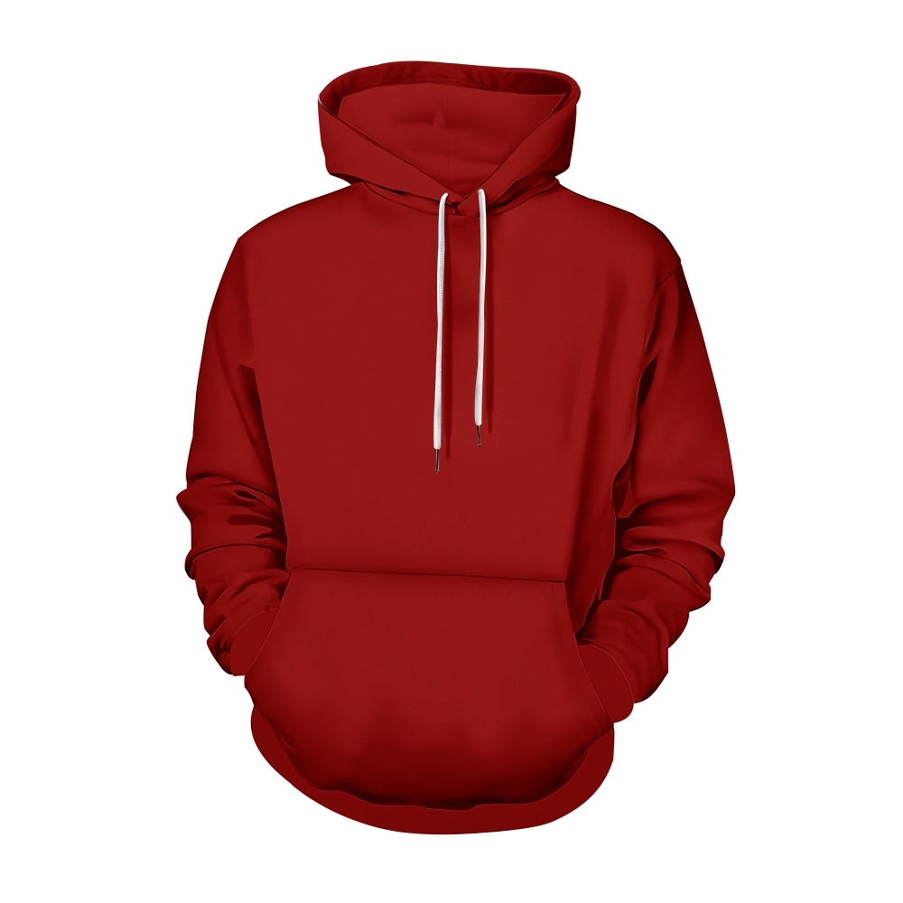 Timeless Men’s Red Hoodie with Classic Design and Comfortable Fit
