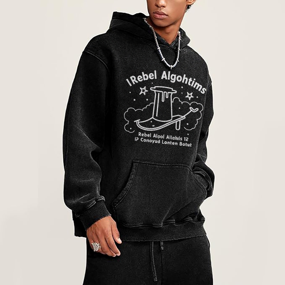 I Rebel Algohtims Printed Hoodie