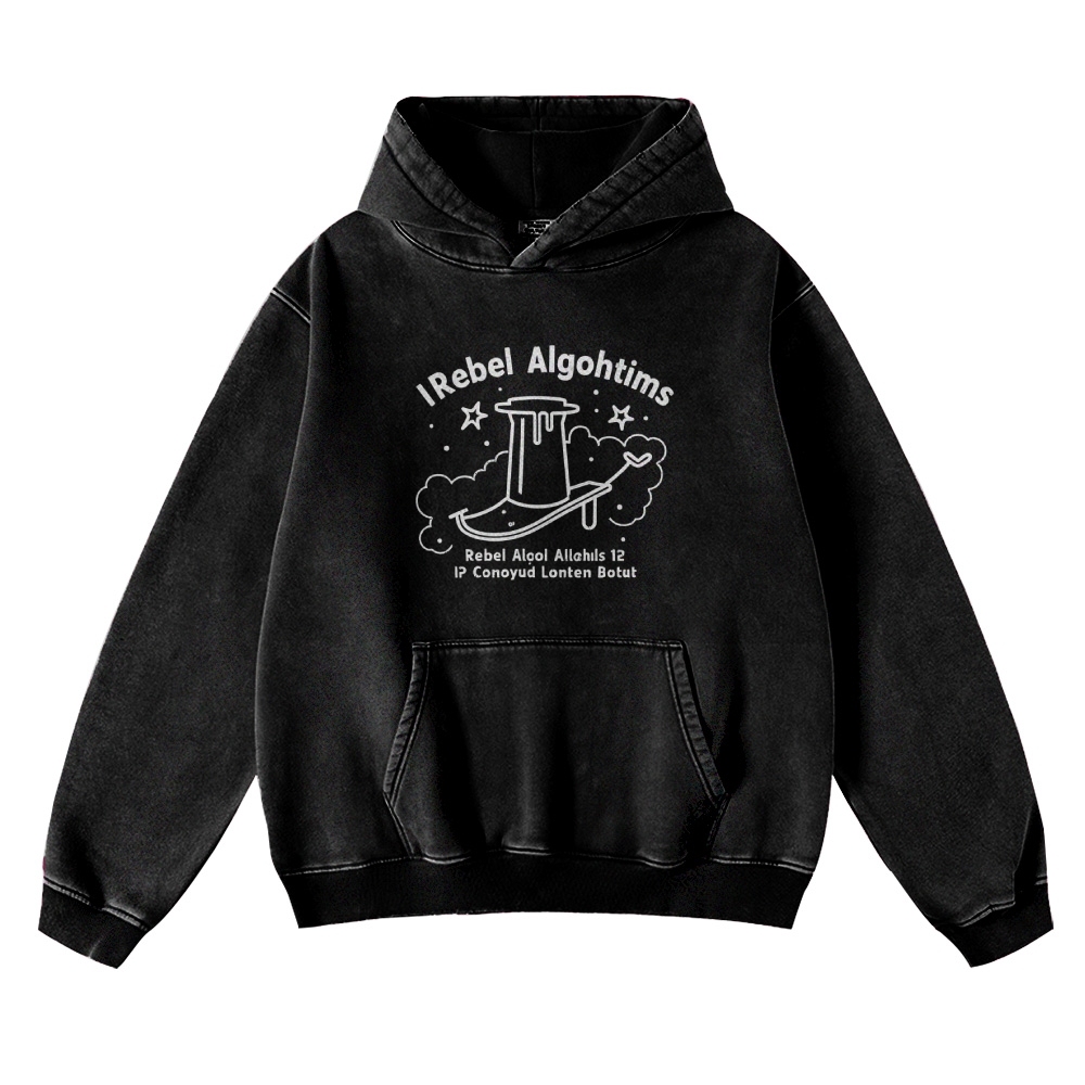 I Rebel Algohtims Printed Hoodie
