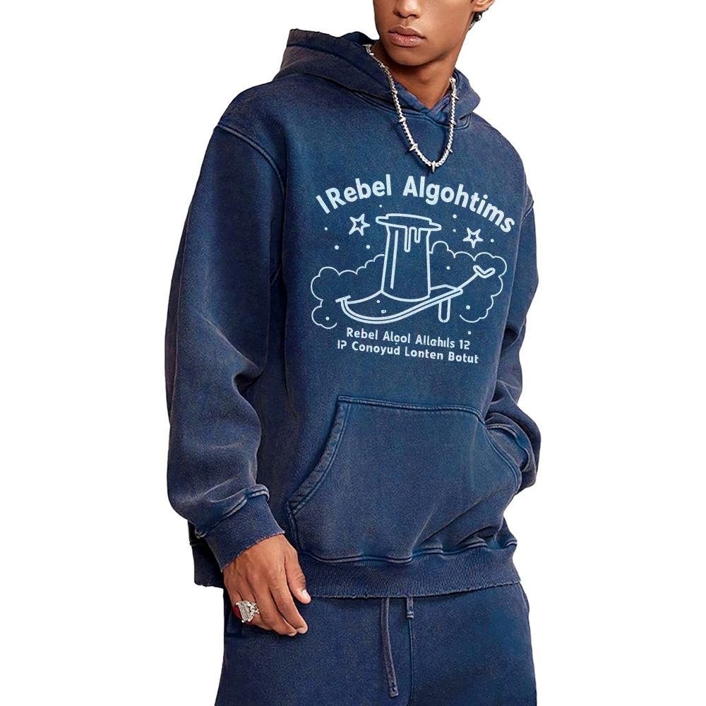 I Rebel Algohtims Printed Hoodie