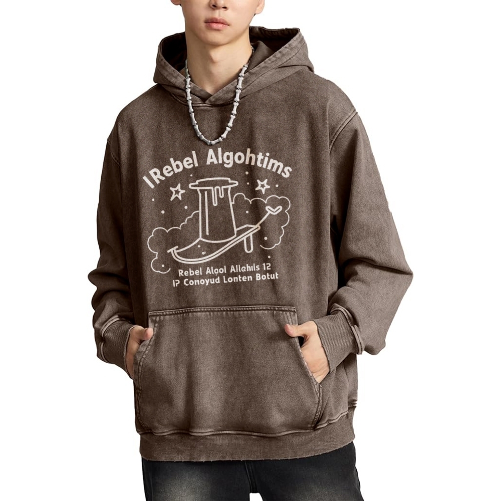I Rebel Algohtims Printed Hoodie