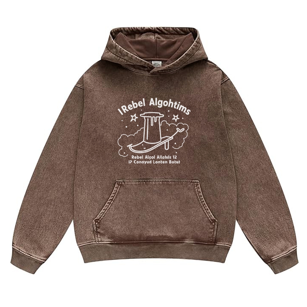 I Rebel Algohtims Printed Hoodie