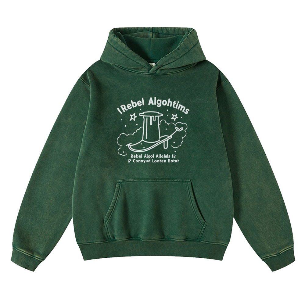 I Rebel Algohtims Printed Hoodie