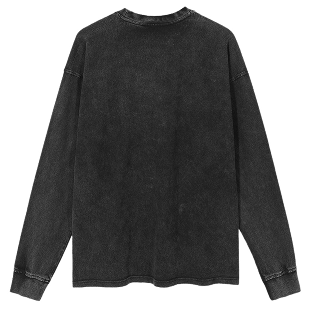 Crewneck Sweatshirt for Men Long Sleeve Vintage Acid Wash Sweatshirt