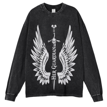 Crewneck Sweatshirt for Men Long Sleeve Vintage Acid Wash Sweatshirt