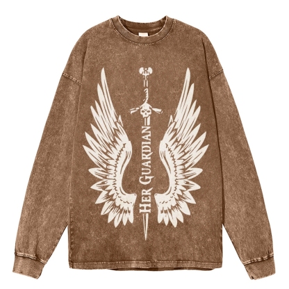 Crewneck Sweatshirt for Men Long Sleeve Vintage Acid Wash Sweatshirt