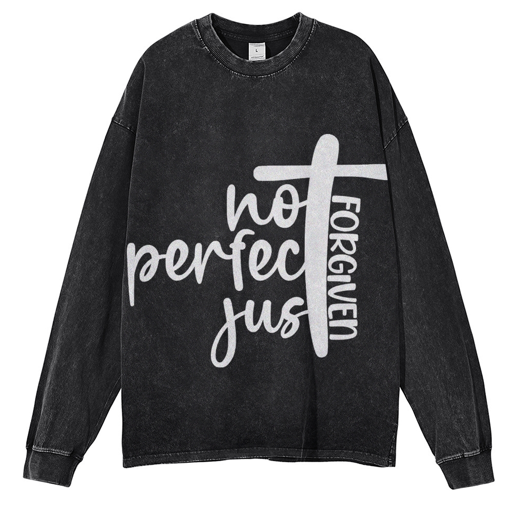 Crewneck Sweatshirt for Men Long Sleeve Vintage Acid Wash Sweatshirt