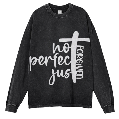 Crewneck Sweatshirt for Men Long Sleeve Vintage Acid Wash Sweatshirt