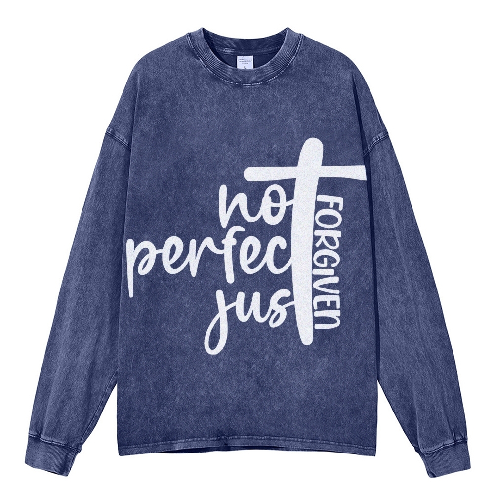 Crewneck Sweatshirt for Men Long Sleeve Vintage Acid Wash Sweatshirt