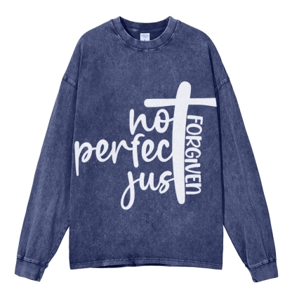 Crewneck Sweatshirt for Men Long Sleeve Vintage Acid Wash Sweatshirt