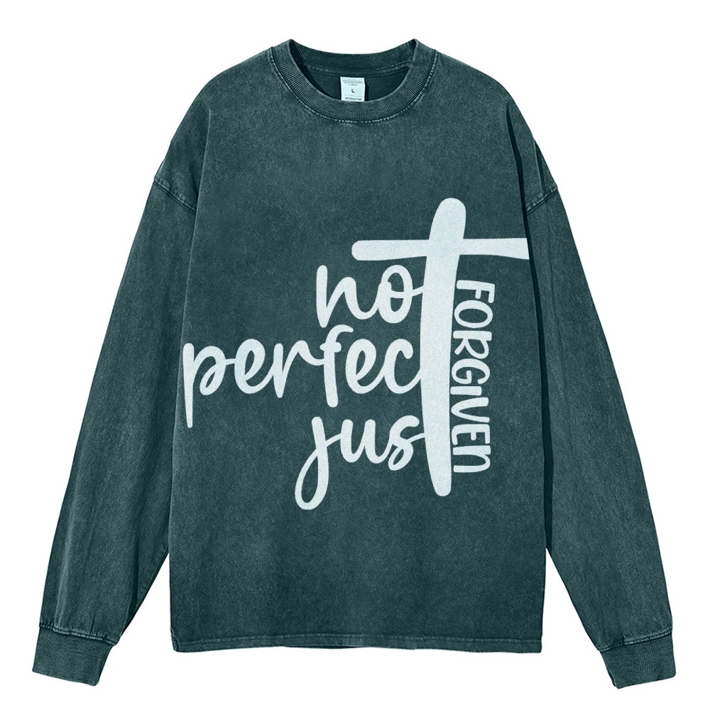 Crewneck Sweatshirt for Men Long Sleeve Vintage Acid Wash Sweatshirt