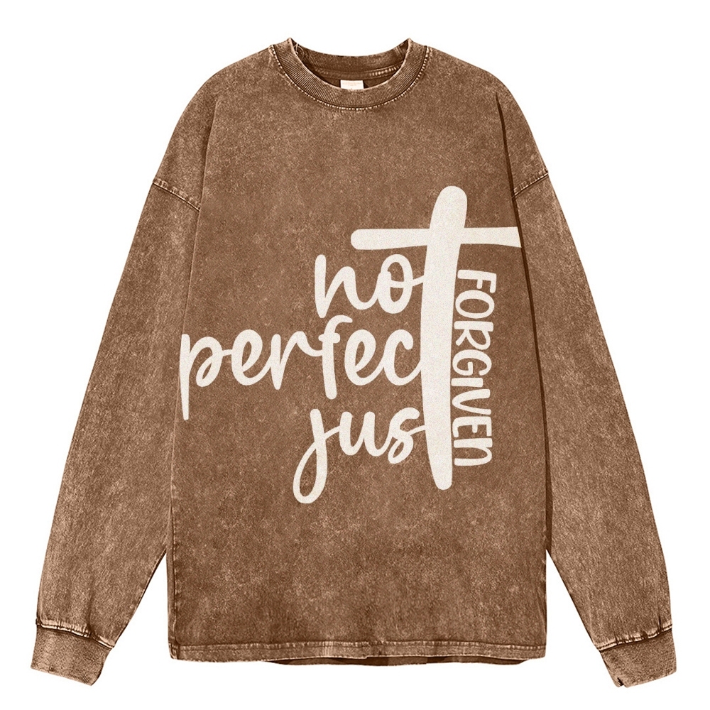 Crewneck Sweatshirt for Men Long Sleeve Vintage Acid Wash Sweatshirt