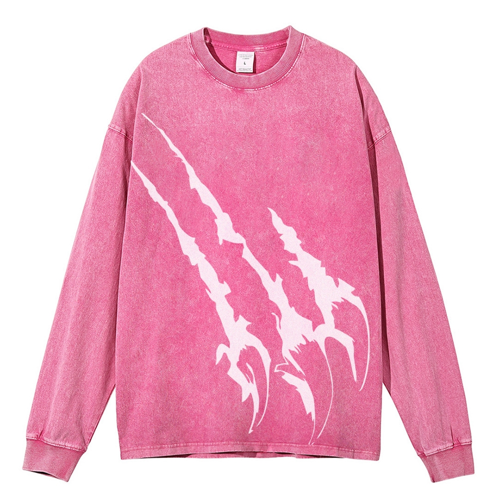 Crewneck Sweatshirt for Men Long Sleeve Vintage Acid Wash Sweatshirt