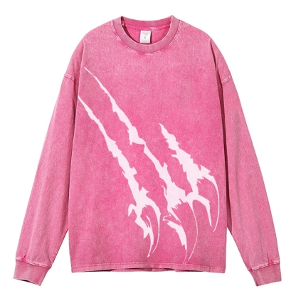 Crewneck Sweatshirt for Men Long Sleeve Vintage Acid Wash Sweatshirt