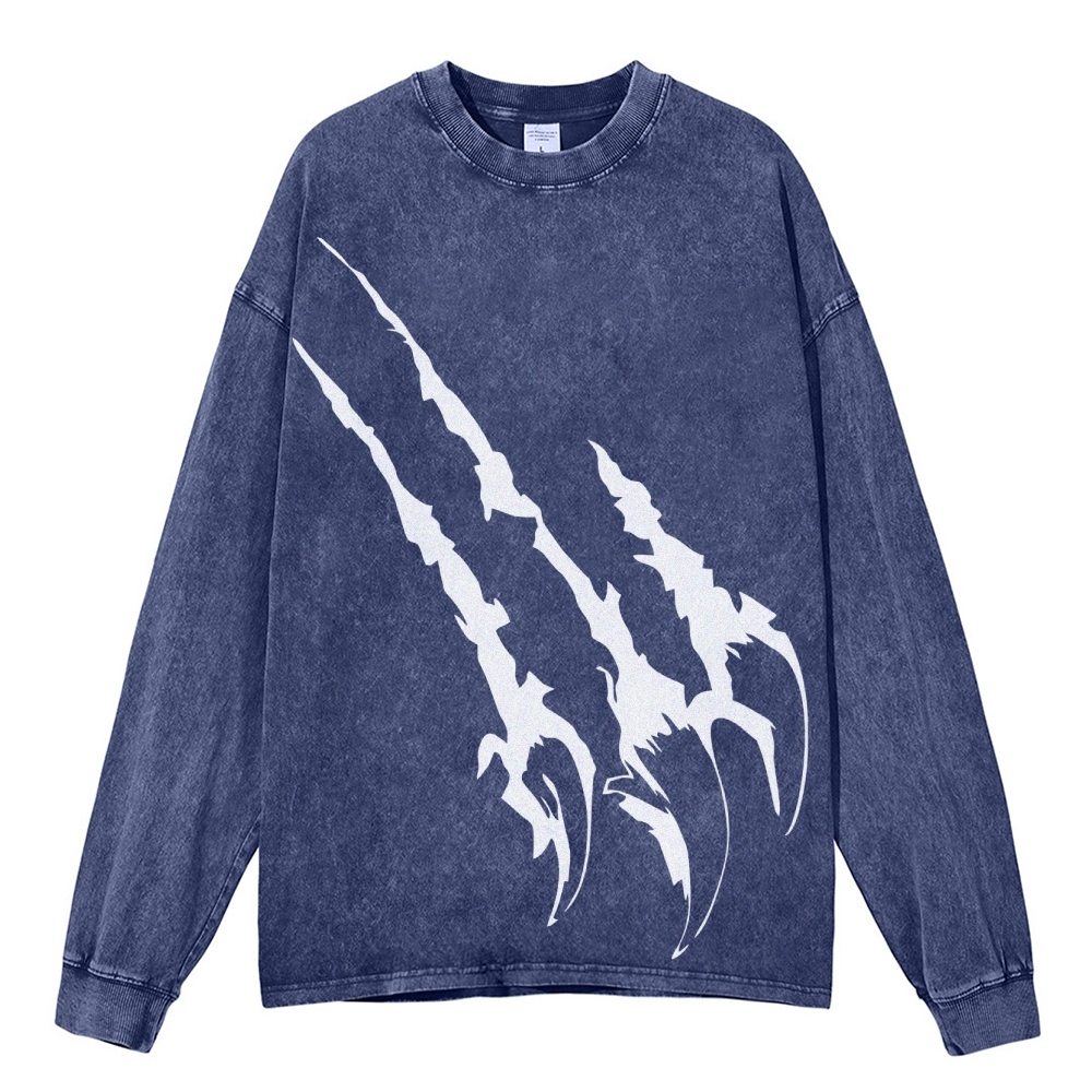 Crewneck Sweatshirt for Men Long Sleeve Vintage Acid Wash Sweatshirt