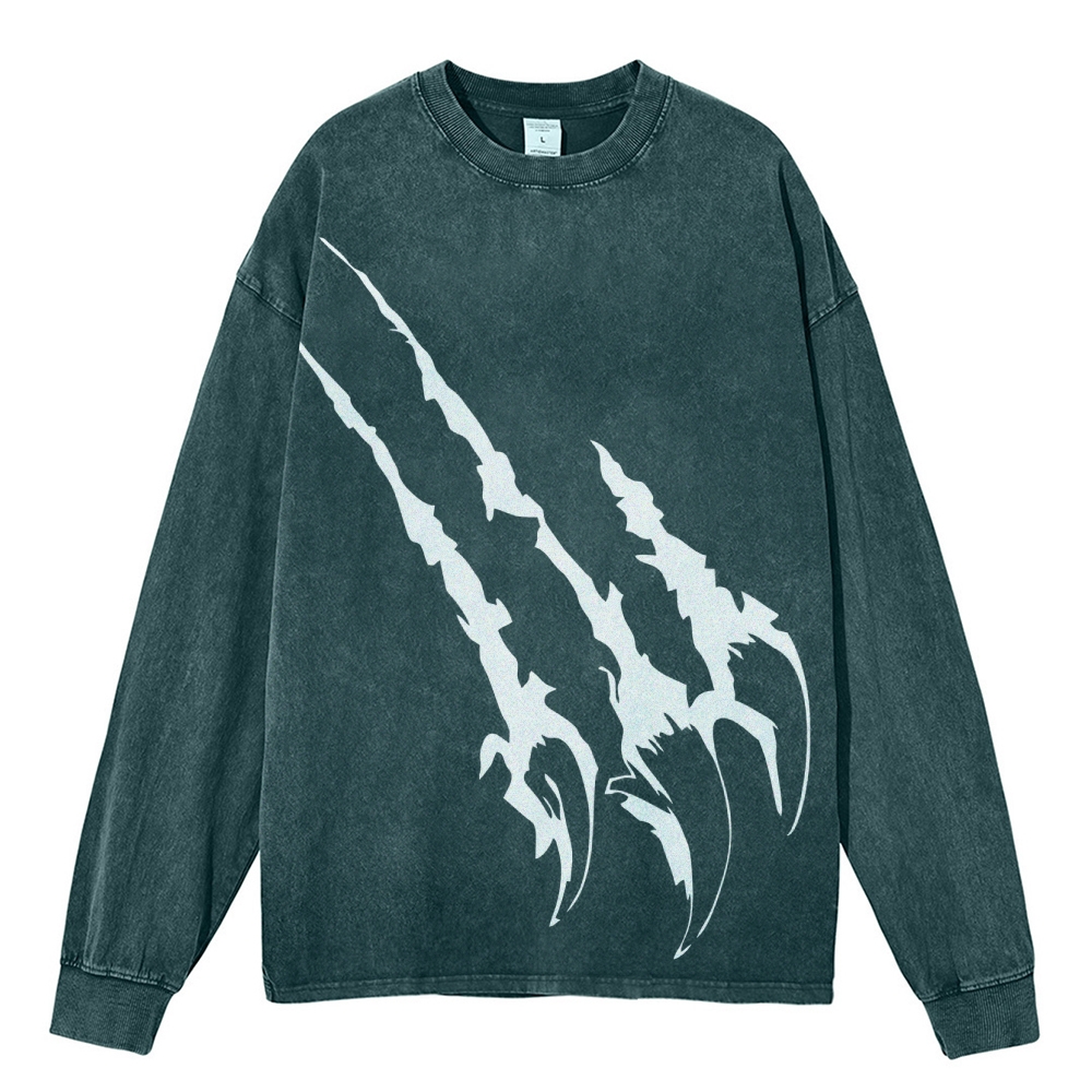 Crewneck Sweatshirt for Men Long Sleeve Vintage Acid Wash Sweatshirt