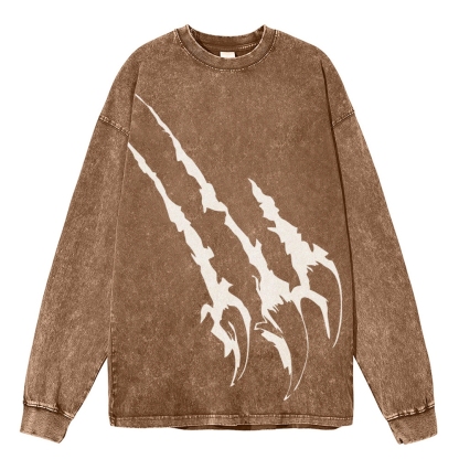 Crewneck Sweatshirt for Men Long Sleeve Vintage Acid Wash Sweatshirt