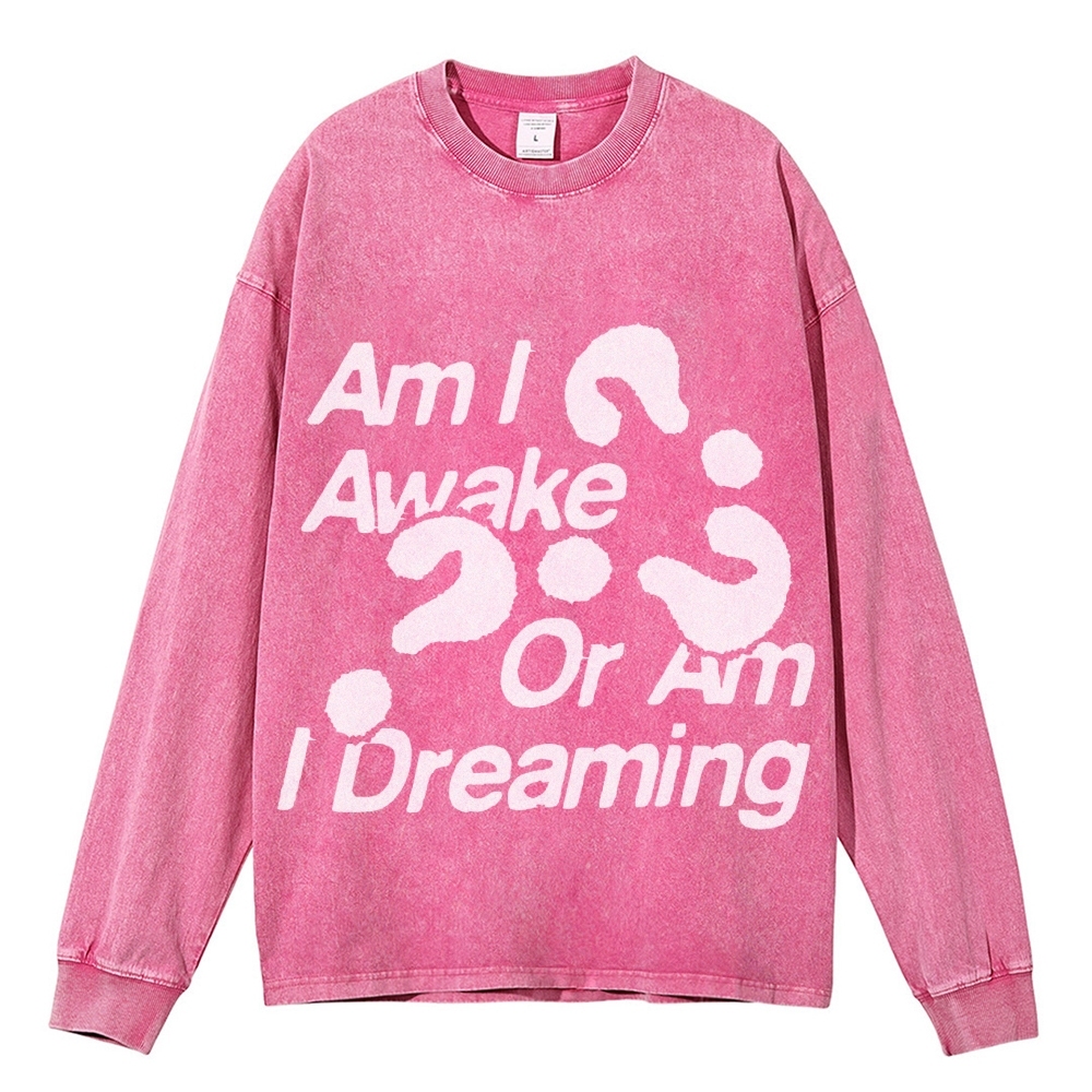 Crewneck Sweatshirt for Men Long Sleeve Vintage Acid Wash Sweatshirt