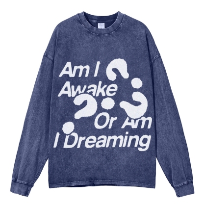 Crewneck Sweatshirt for Men Long Sleeve Vintage Acid Wash Sweatshirt