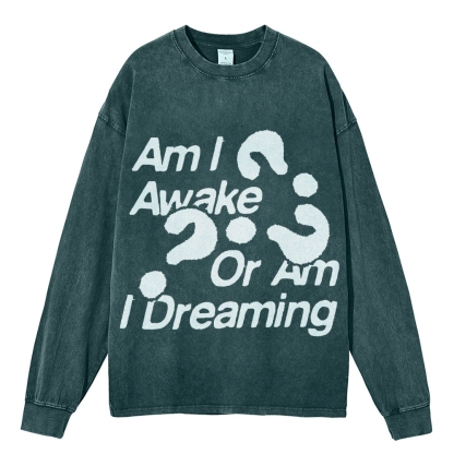 Crewneck Sweatshirt for Men Long Sleeve Vintage Acid Wash Sweatshirt