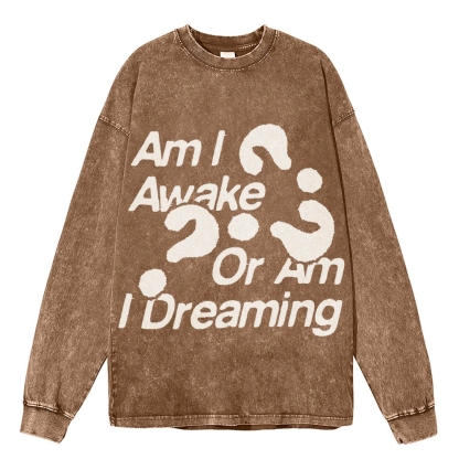 Crewneck Sweatshirt for Men Long Sleeve Vintage Acid Wash Sweatshirt