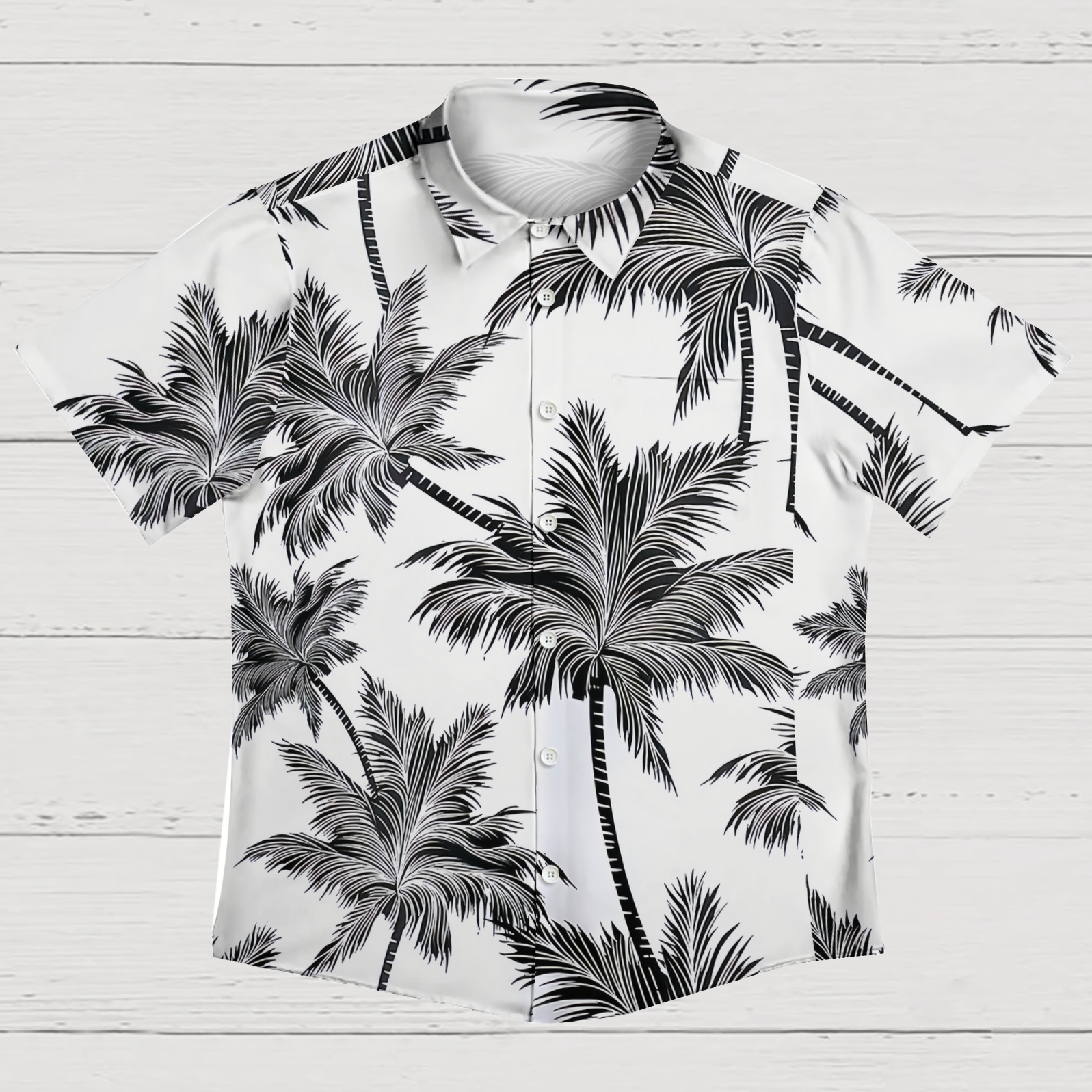 Tropical Paradise Men's Short-Sleeve Shirt - Palm Leaf Design