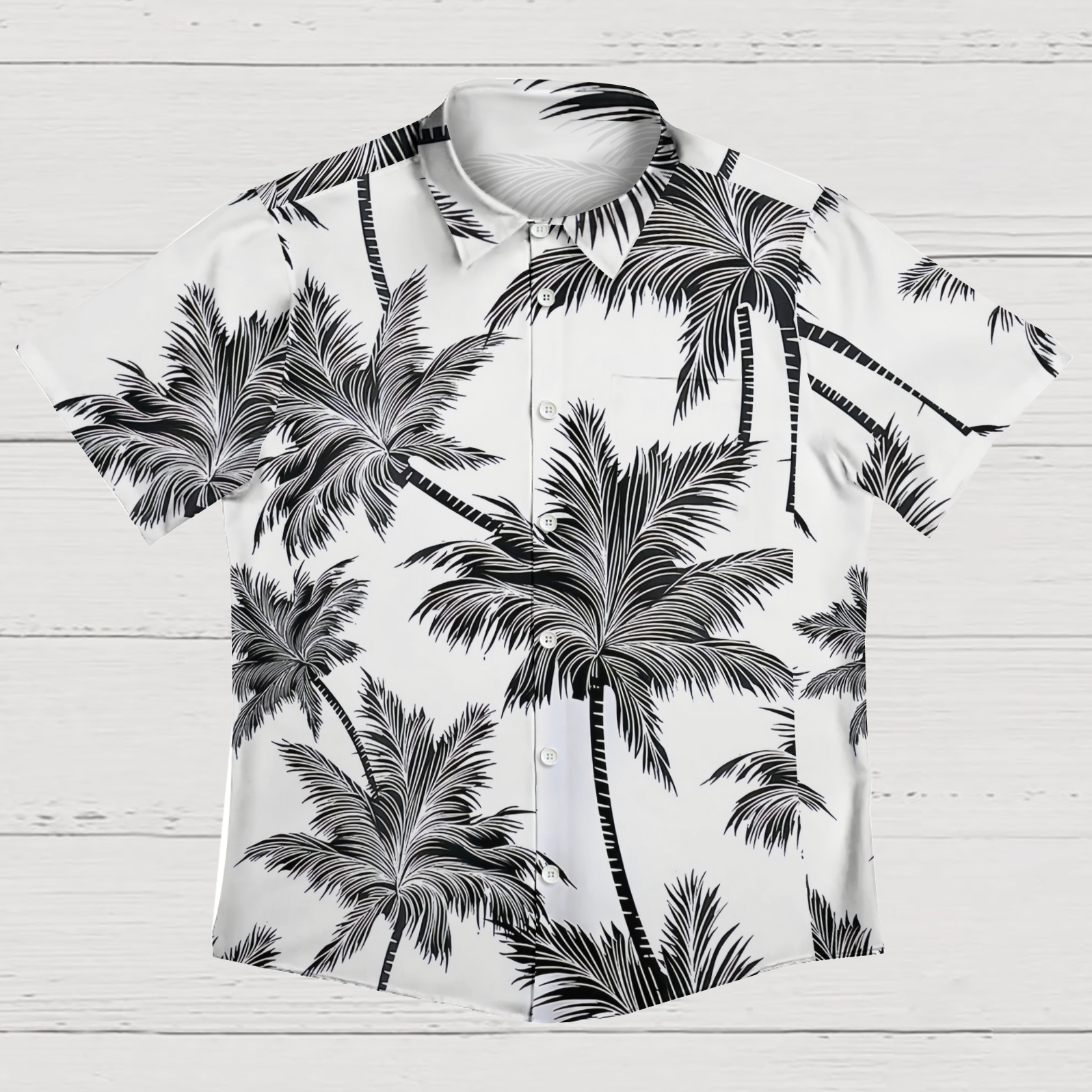 Tropical Paradise Men's Short-Sleeve Shirt - Palm Leaf Design