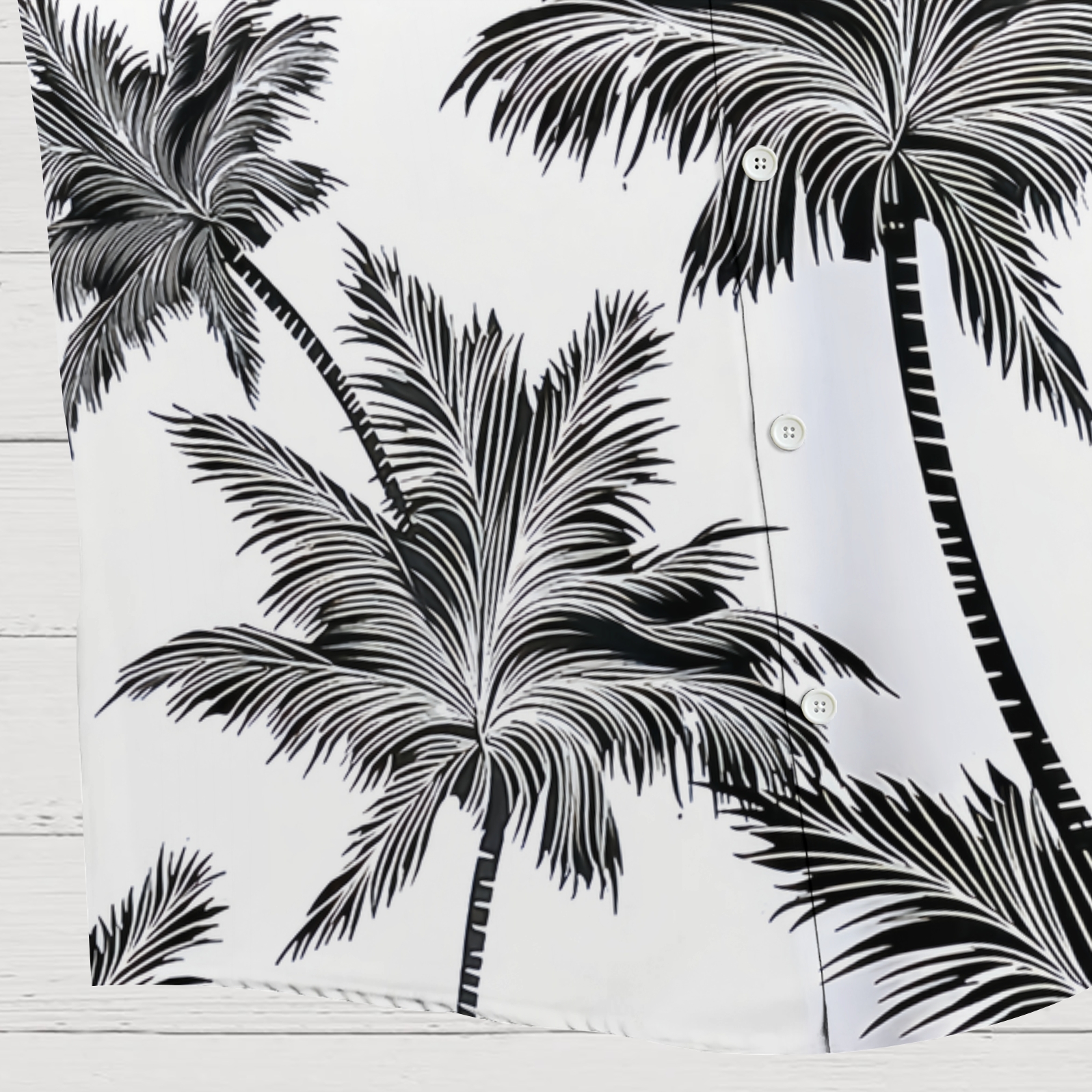 Tropical Paradise Men's Short-Sleeve Shirt - Palm Leaf Design