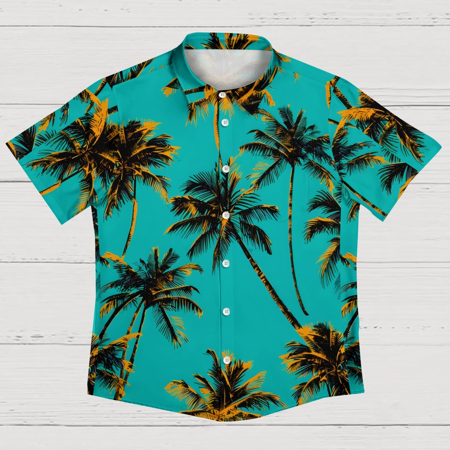 Oceanic Palm Frond Print Men's Lightweight Summer Shirt