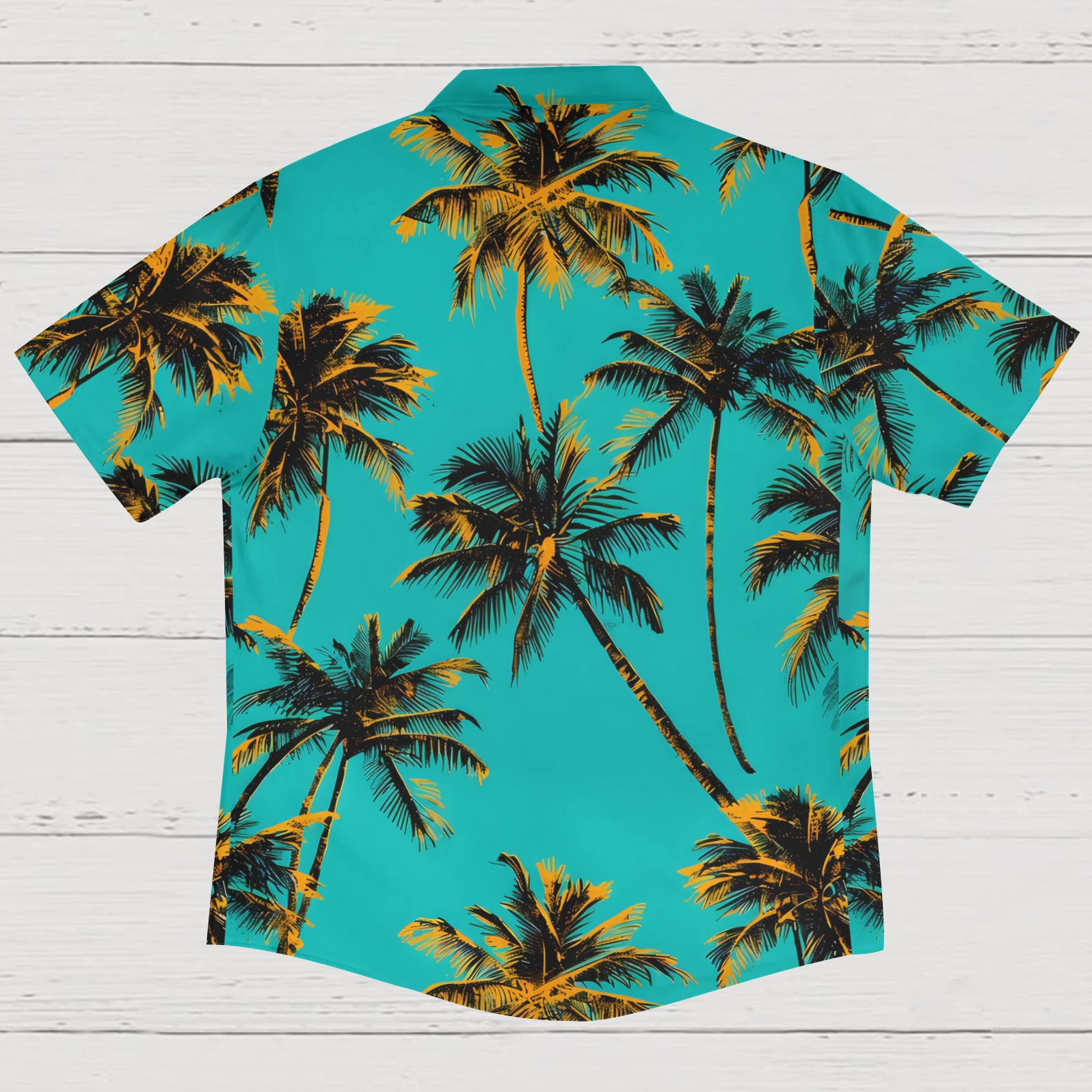 Oceanic Palm Frond Print Men's Lightweight Summer Shirt