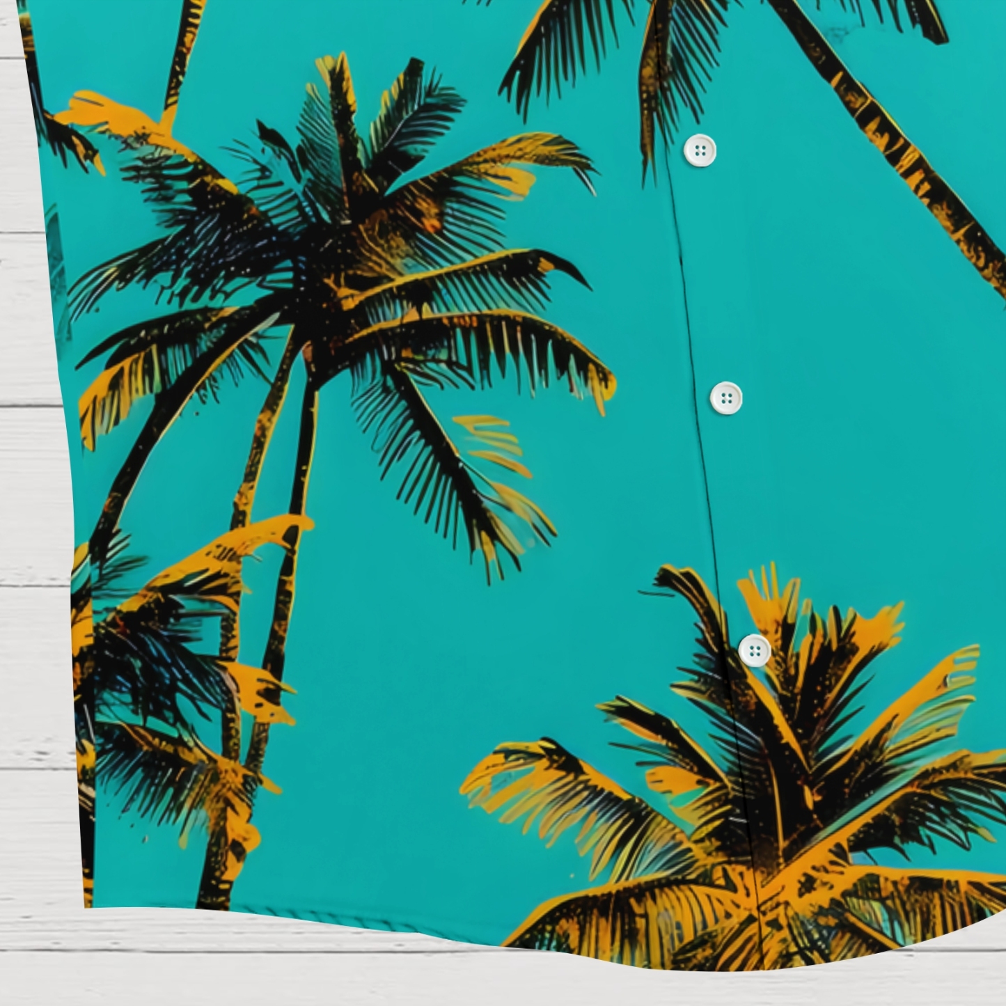 Oceanic Palm Frond Print Men's Lightweight Summer Shirt