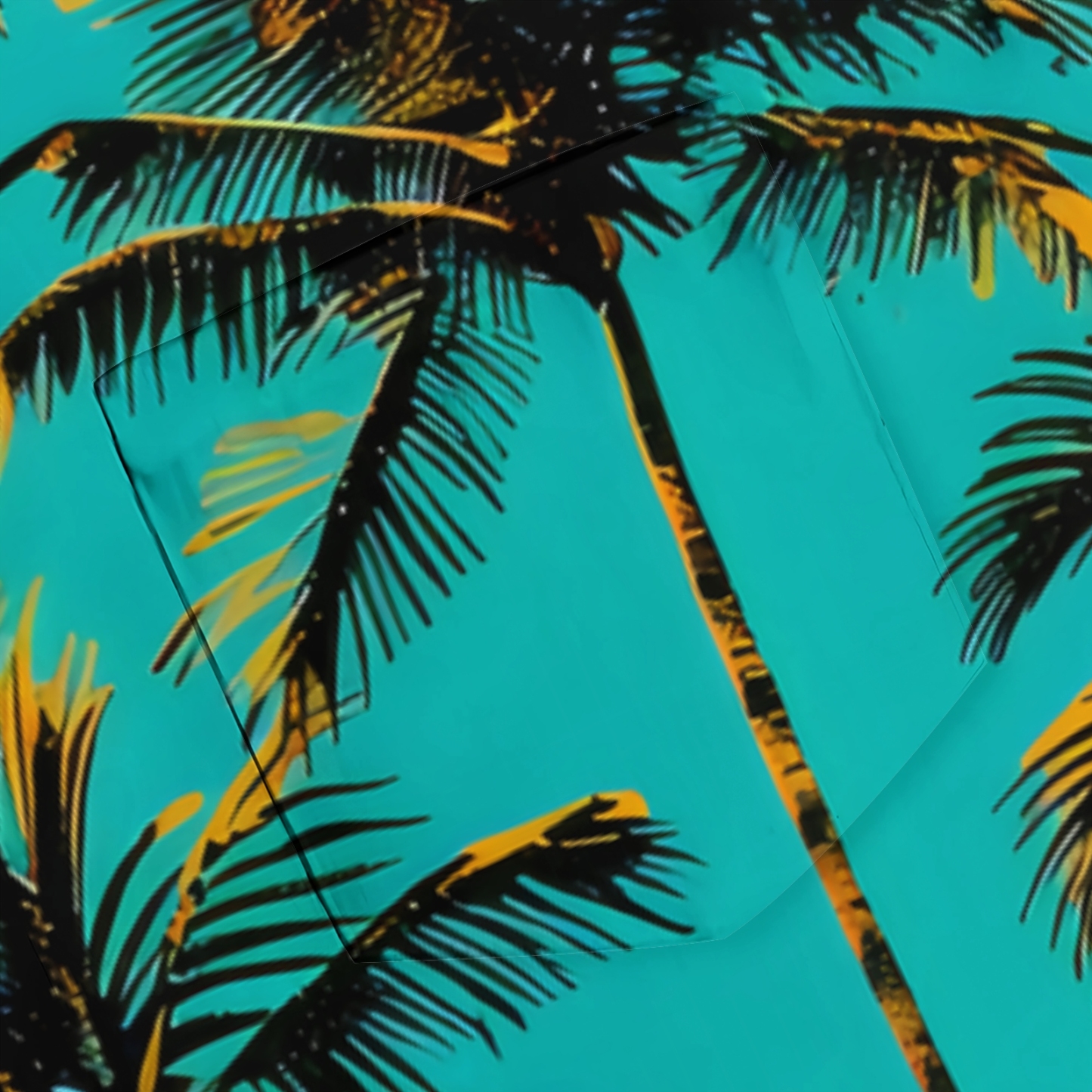 Oceanic Palm Frond Print Men's Lightweight Summer Shirt