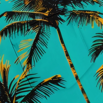 Oceanic Palm Frond Print Men's Lightweight Summer Shirt