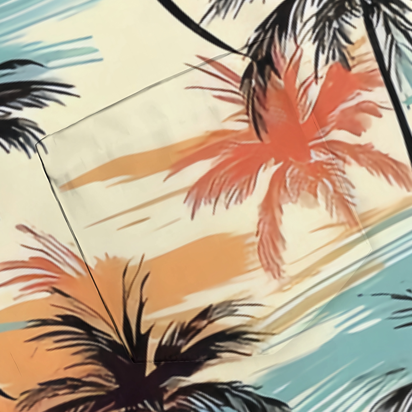 Surf & Sand Print Men's Breathable Linen Beach Shirt