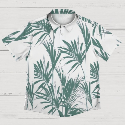 Breezy Coconut Leaf Men's Vacation-Ready Tropical Shirt 