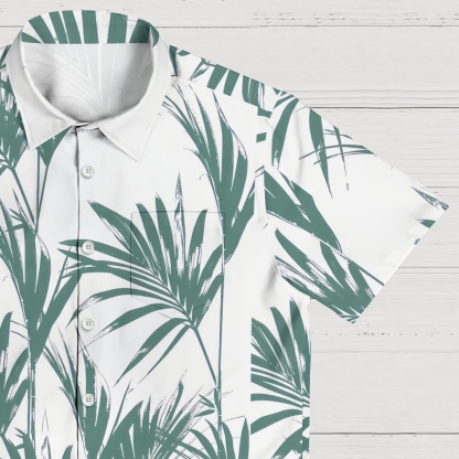 Breezy Coconut Leaf Men's Vacation-Ready Tropical Shirt 
