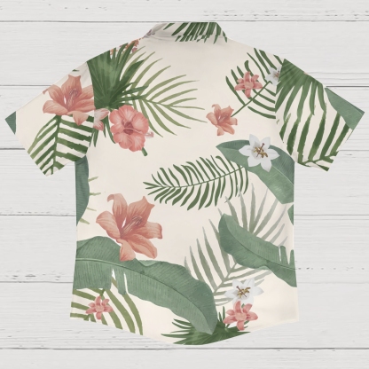 Breezy Coconut Leaf Men's Vacation-Ready Tropical Shirt 