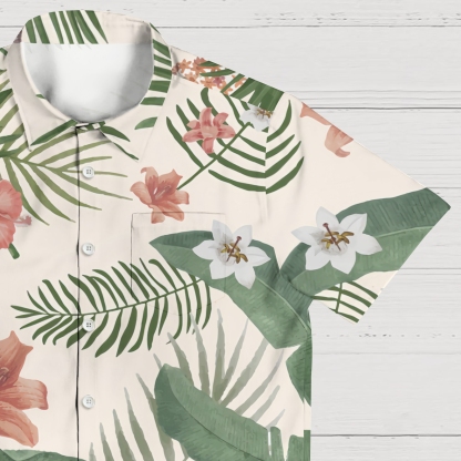Breezy Coconut Leaf Men's Vacation-Ready Tropical Shirt 