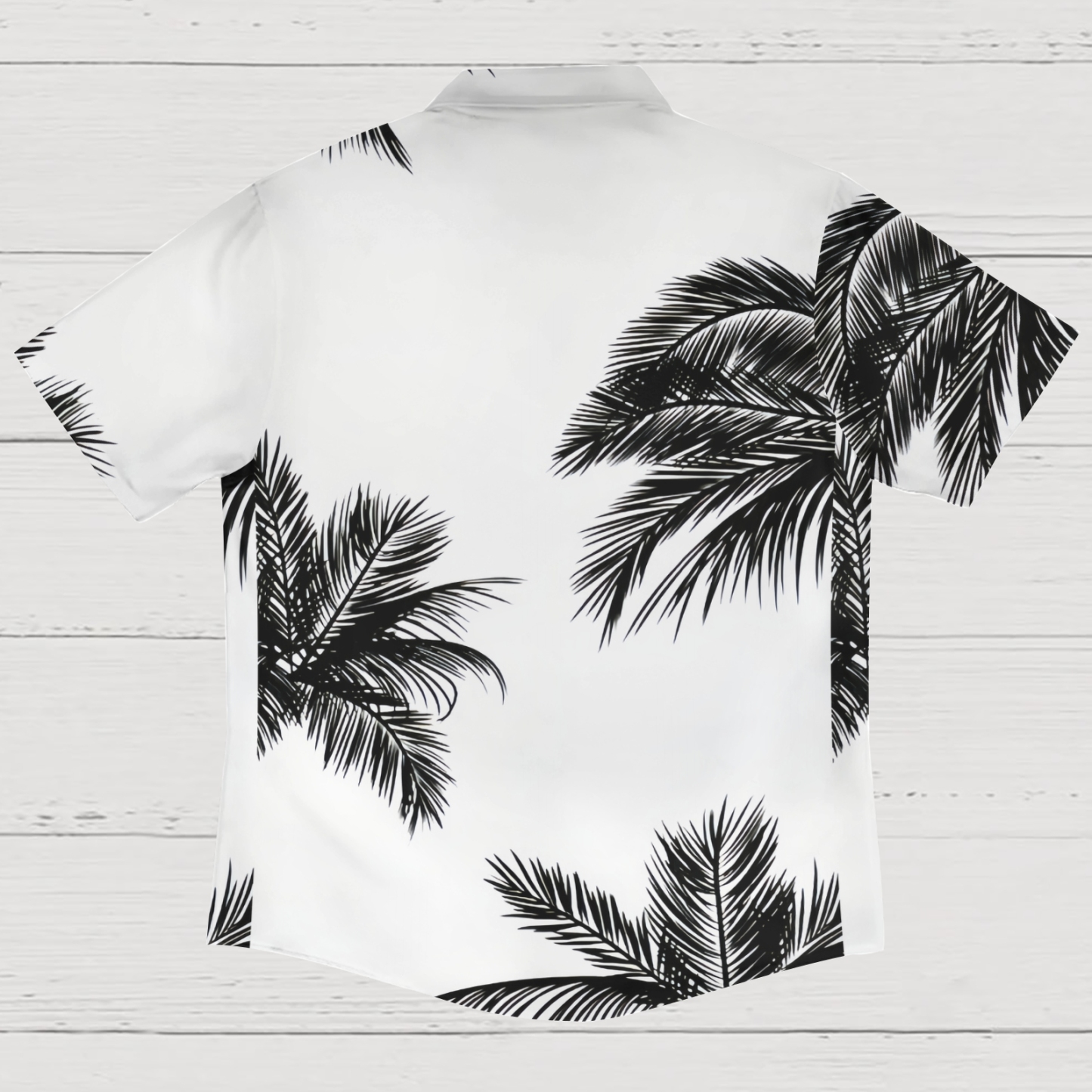 Ocean Wave & Palm Tree Men's Resort Vacation Shirt
