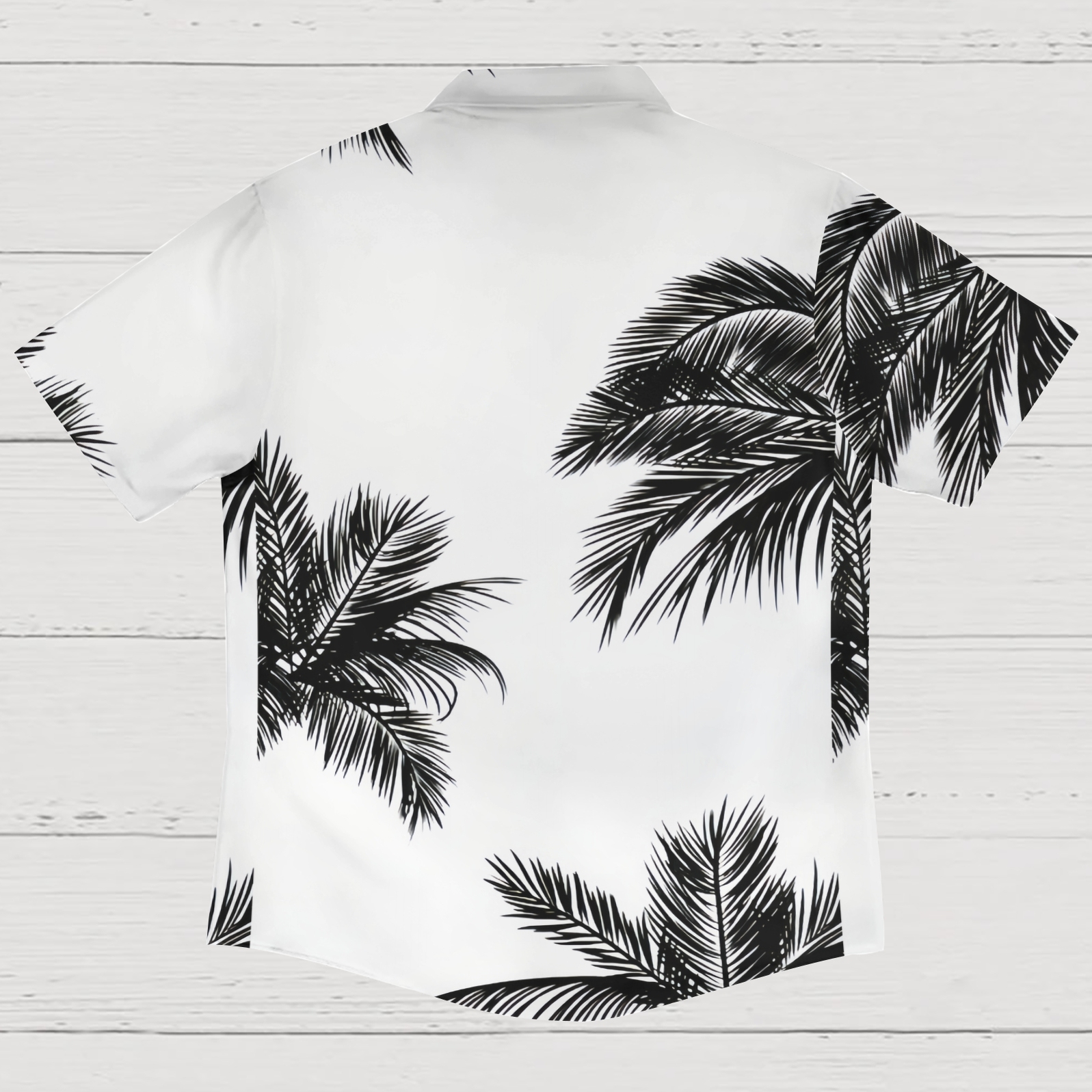Ocean Wave & Palm Tree Men's Resort Vacation Shirt