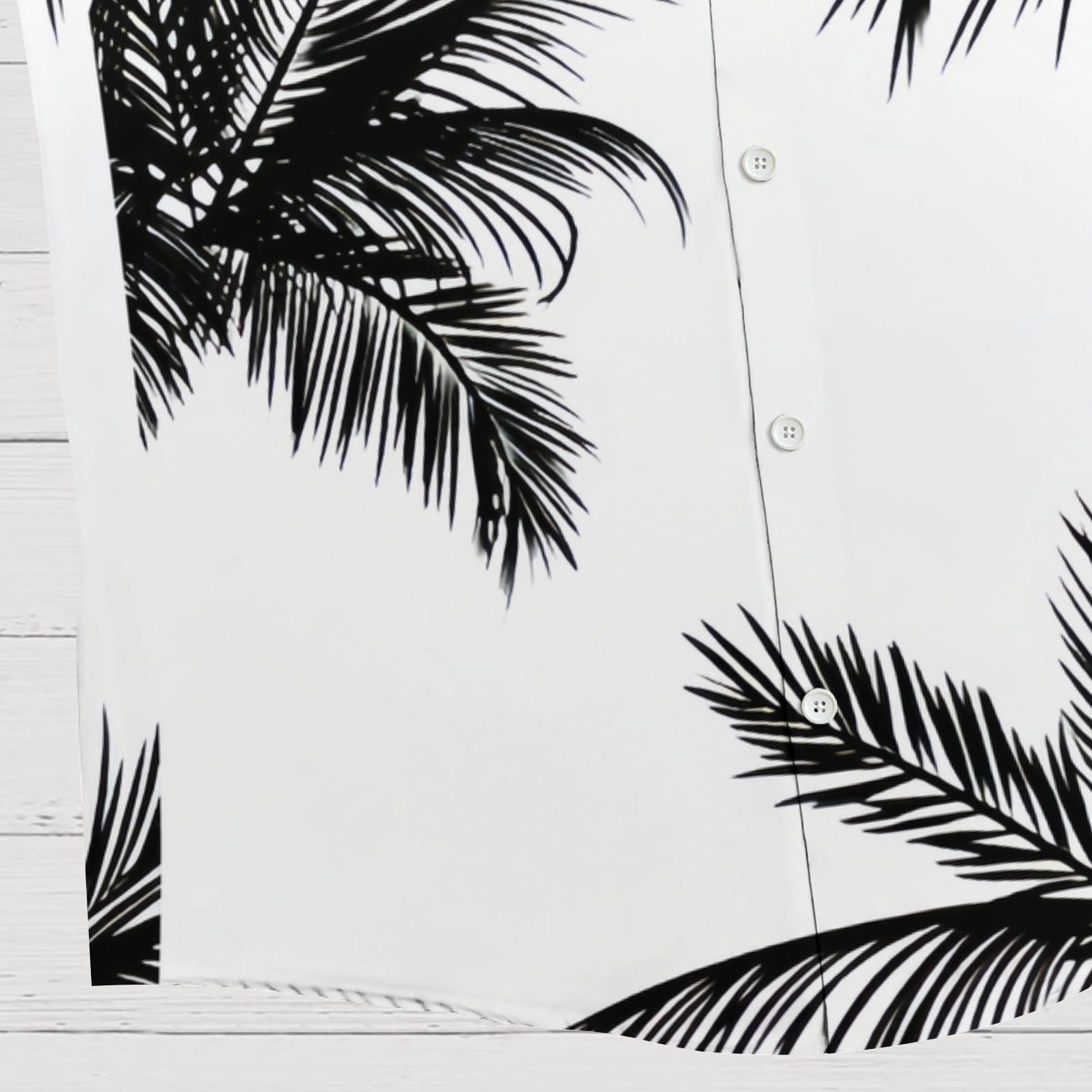 Ocean Wave & Palm Tree Men's Resort Vacation Shirt