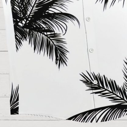 Ocean Wave & Palm Tree Men's Resort Vacation Shirt