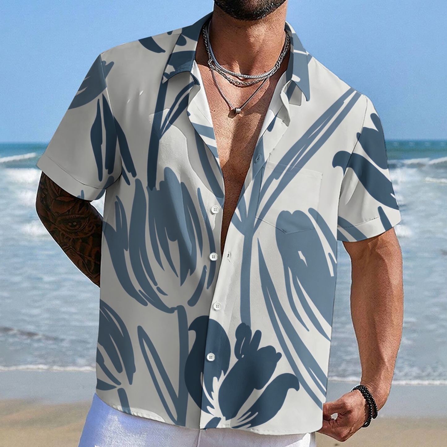 Coastal Adventure Men's Casual Shirt