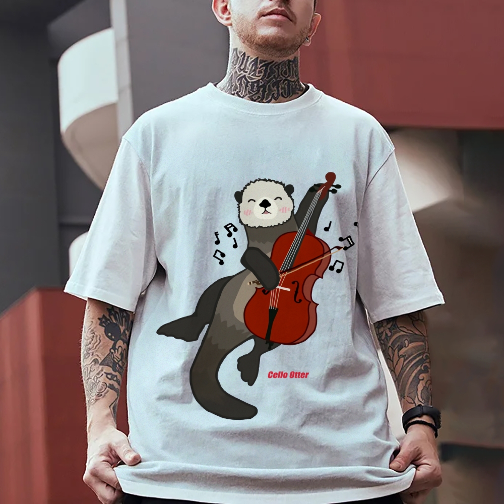 Cello Otter Men's Funny Cotton T-shirt
