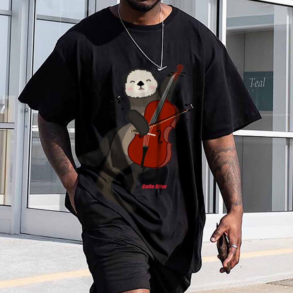 Cello Otter Men's Funny Cotton T-shirt