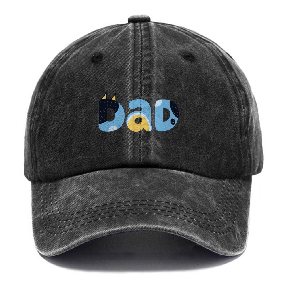 Happy Father's Day Funny Adjustable Vintage Washed denim material Cap