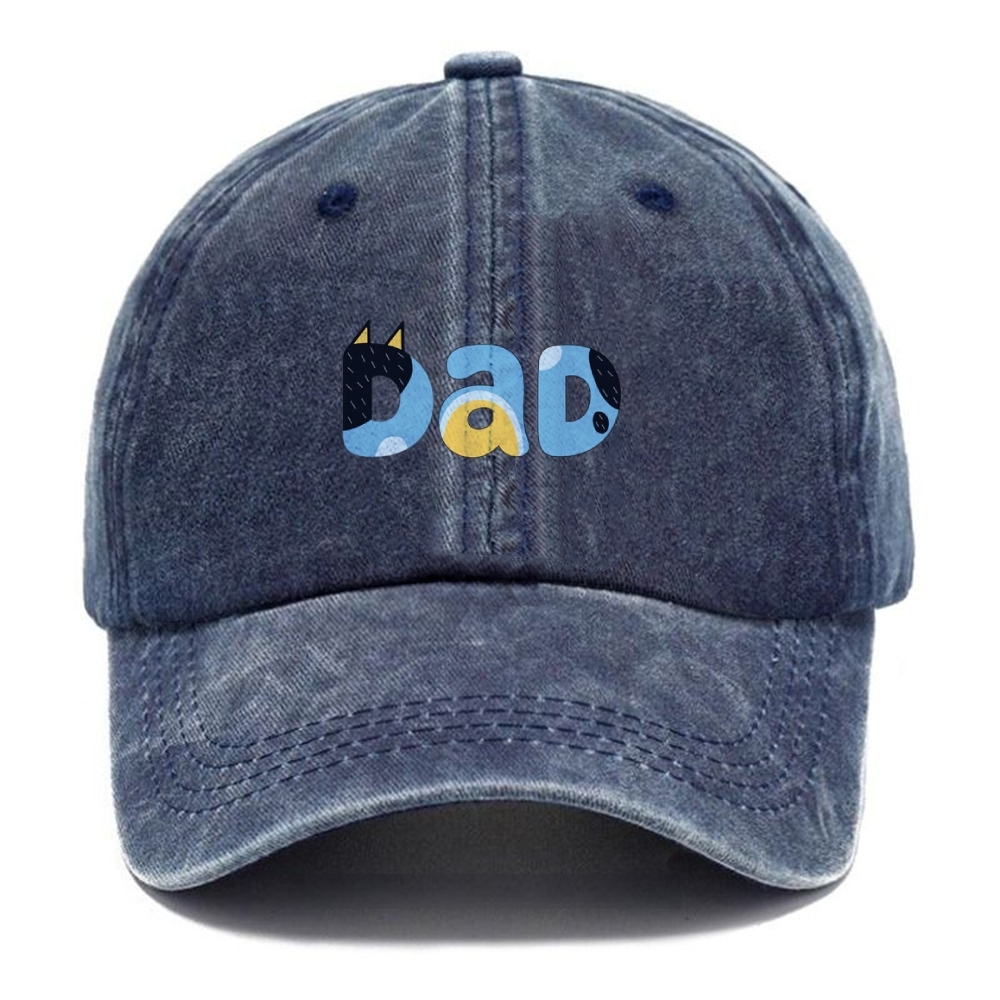 Happy Father's Day Funny Adjustable Vintage Washed denim material Cap