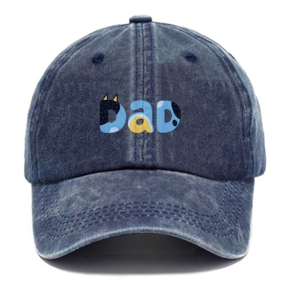 Happy Father's Day Funny Adjustable Vintage Washed denim material Cap