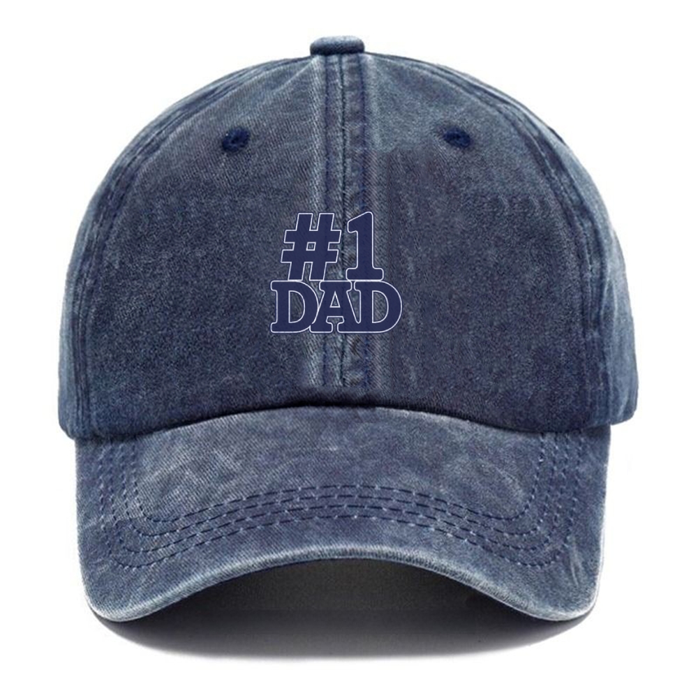 Happy Father's Day Funny Adjustable Vintage Washed denim material Cap