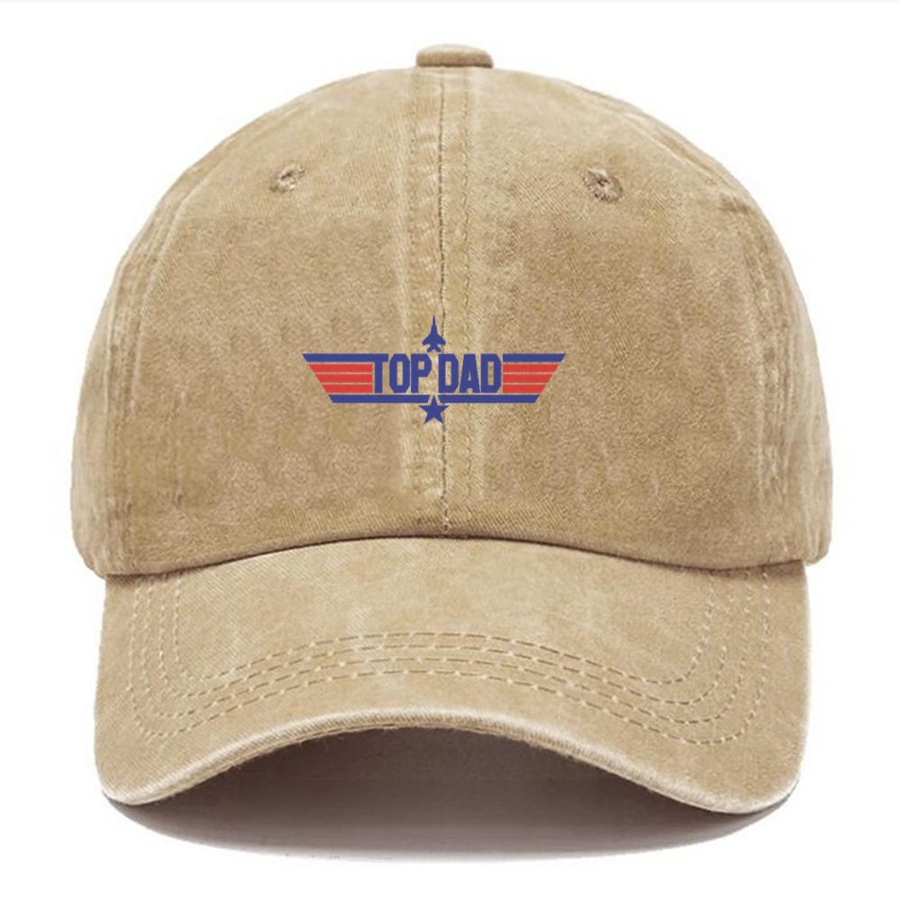 Top Dad Men's Funny Adjustable Vintage Washed denim material Cap